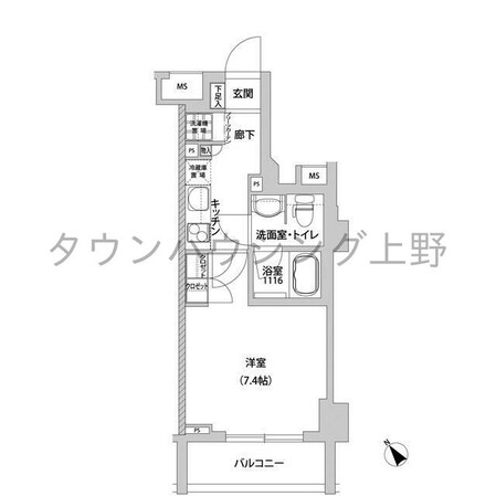 メトロステージ上野の物件間取画像
